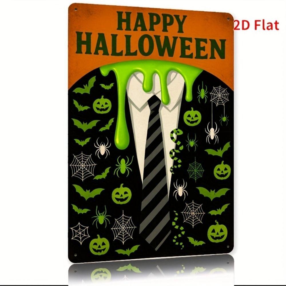 Witch Cat Forest Halloween Sign Metal Tin Sign 20x30 cm Wall Decor