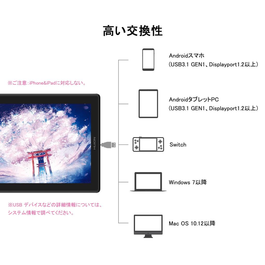 [Japan Exclusive] HUION Kamvas Pro16 (2.5K) Deluxe Edition 15.8-inch LCD Pen Tablet with Improved Pen PW517 and Dedicated Stand, Black