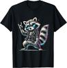 Retro Waschbär Rockmusik Lustiges Geschenk für Männer Frauen Kinder T-Shirt