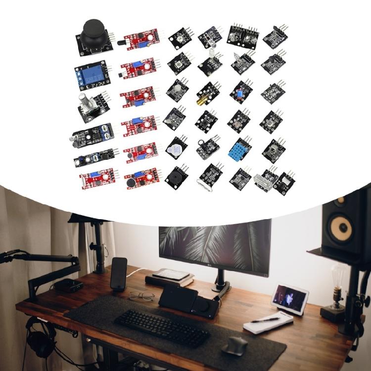 Sensors Assortment Kit 37 in 1 New Starters Sensors Module Kit For DIY Projects with Tilt Switching Module Board