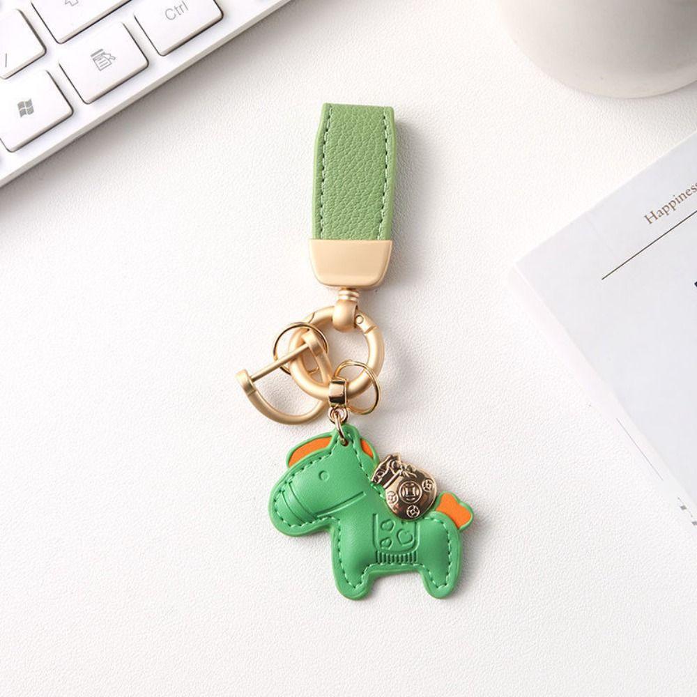 Cartoon Horse Pendant Year of Horse Zodiac Pony Bag Hanging Horse Car Keychain  Year of The Horse