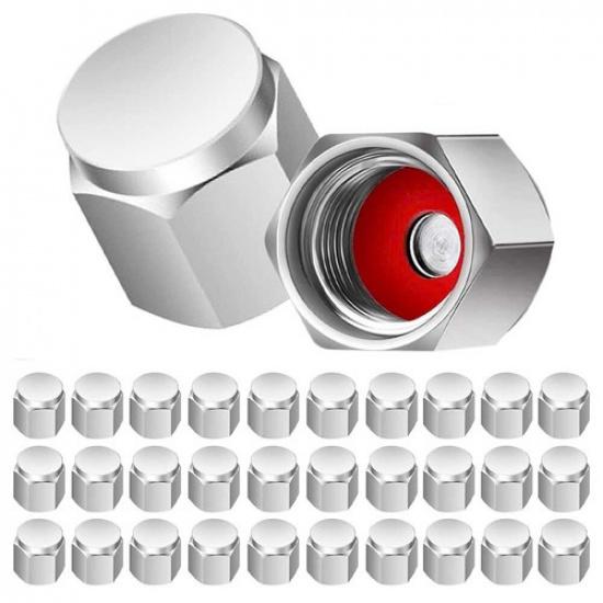 40/80/120Pcs - Universal Metal Chrome Valve Caps Tire Valve Stem Caps US Stock