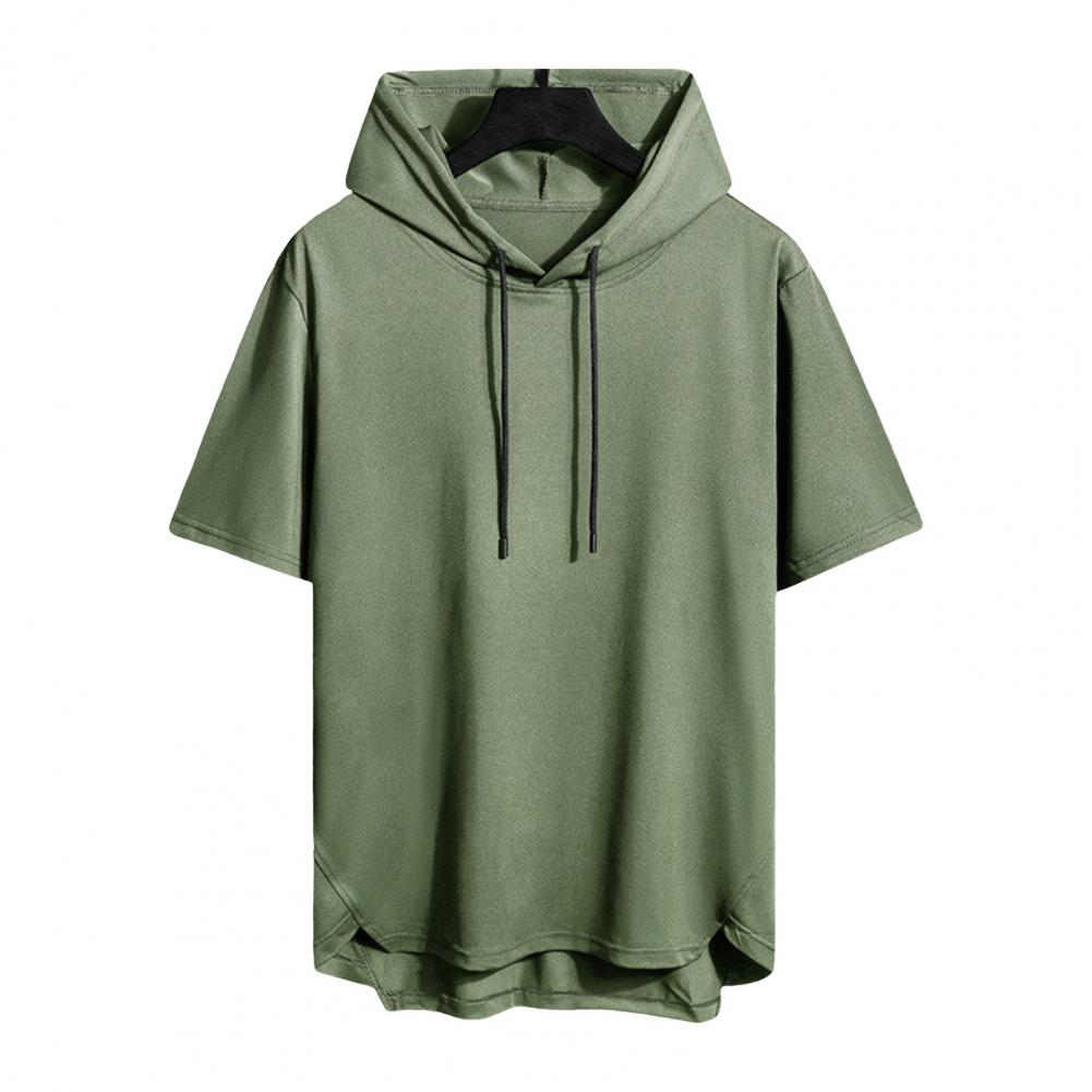 

Быстросохнущая футболка GYM, спортивная уличная модная футболка с капюшоном большого размера, черная летняя футболка 2024 года с короткими рукавами S армия зеленый