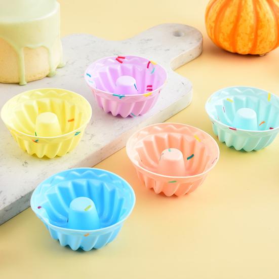 5Pcs Cake Mold Silicone Non-Stick Baking Cups Reusable Food Grade Muffin Liners Dishwasher Safe Oven Air Fryer Safe Mold for Muffins Egg Tarts