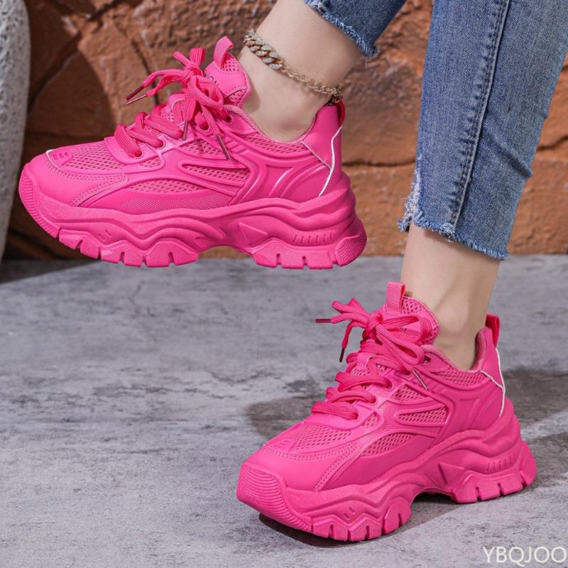 

Весна Осень Новые Толстоподошвенные Сетчатые Ремешки Белые Легкие Дизайнерские Туфли Модные Уличные Теннисные Толстоподошвенные Спортивные Туфли 39 розы красного