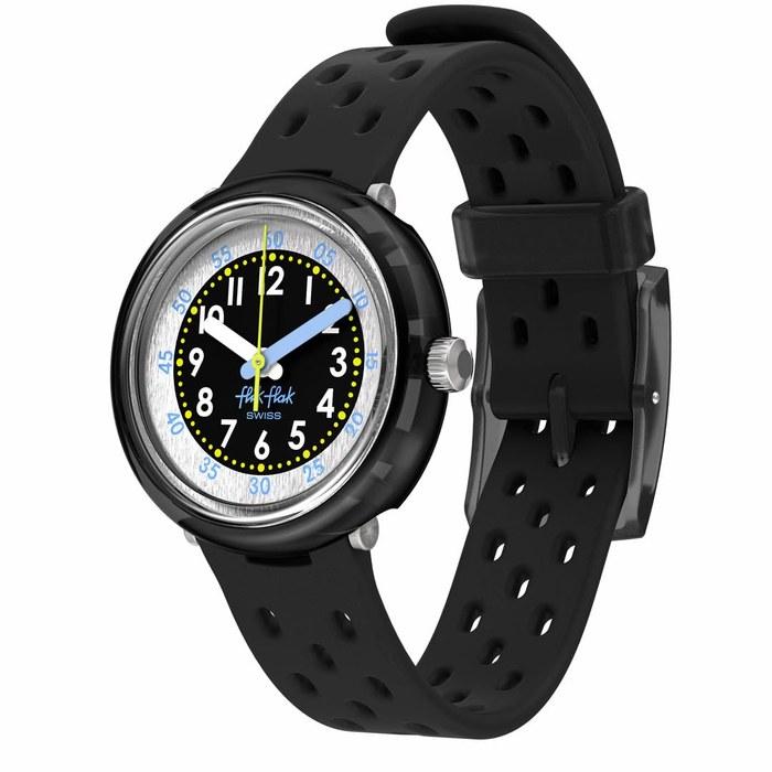 [Flick Flack] Kids Watch FIZZ IN BLACK FCNP001 Unisex Black