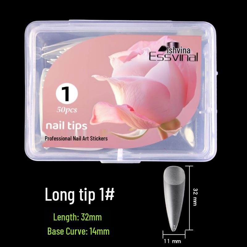 

Матові мигдальні накладні нігті Крапля води - Тонкі, безшовні, прозорі, двосторонні накладки-подовжувачі