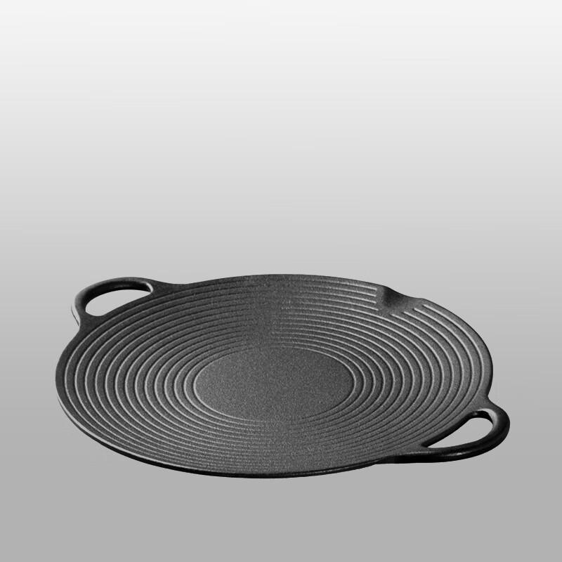 ZISIZ 40cm Cast Iron BBQ Teppanyaki Grill Pan