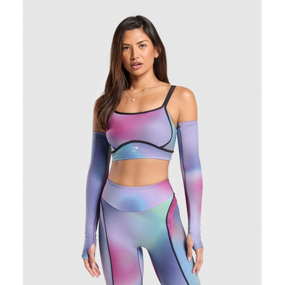 

GYMSHARK Icon 1 Trend Топ с длинным рукавом Mystic Lilac Black B8A2Q PBYY XS