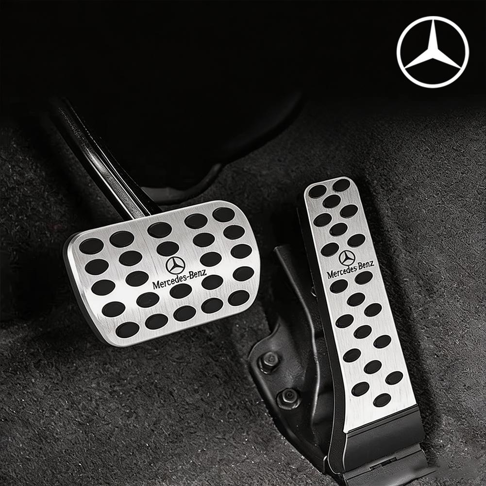 MEA4 Non-Slip Pedal Covers Aluminum Brake Accelerator Foot Pedal Interior Refit Parts For Mercedes Benz A B C E S GLC GLE GLS CLS GLB
