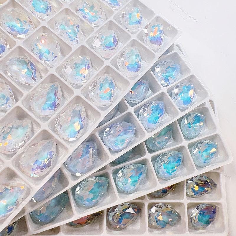 K9 13x18mm Teardrop Mocha Diamond Acetate Jewelry DIY Accessories