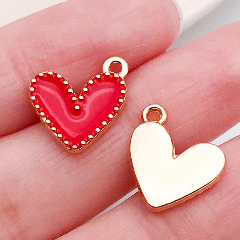 Red And Love Heart Peach Jewellery Accessories Diy Bracelet Keychain Necklace Pendant Alloy Oil Drop