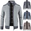 Men's Autumn Winter Thick Knit Cardigan - Velvet Lined Loose Casual Outerwear