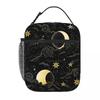 Stars Clouds Moon Lunch Bag Reusable Portable Cooler Thermal Lunch Box Oxford Bento Tote Bag for Work Travel Picnic