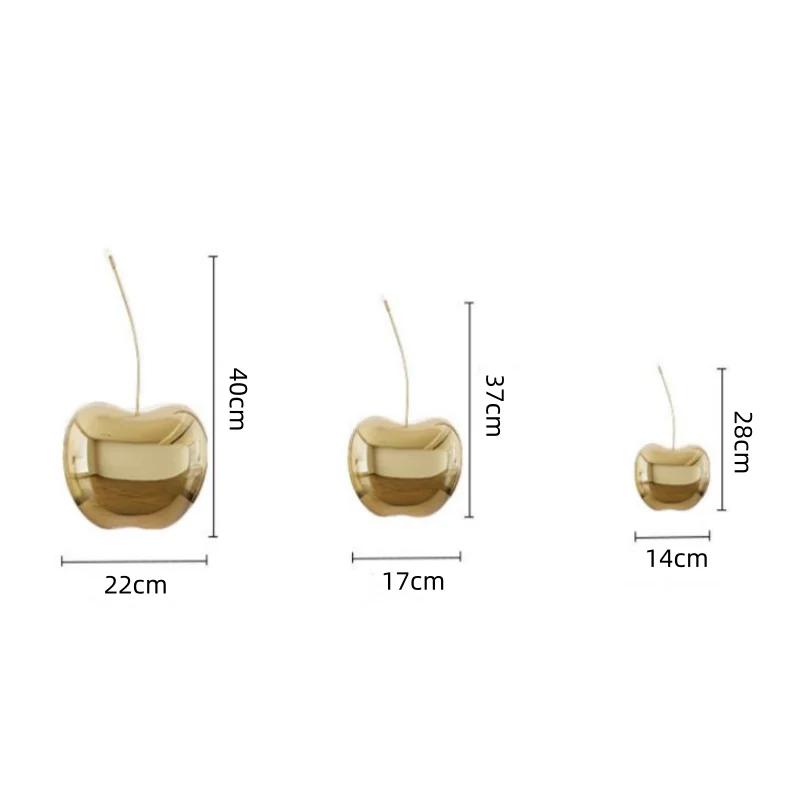Creative Golden Cherry Simulated Fruit Sculpture Resin Handicrafts Golden Apple Decorative Figurines Home Decoration Accessories