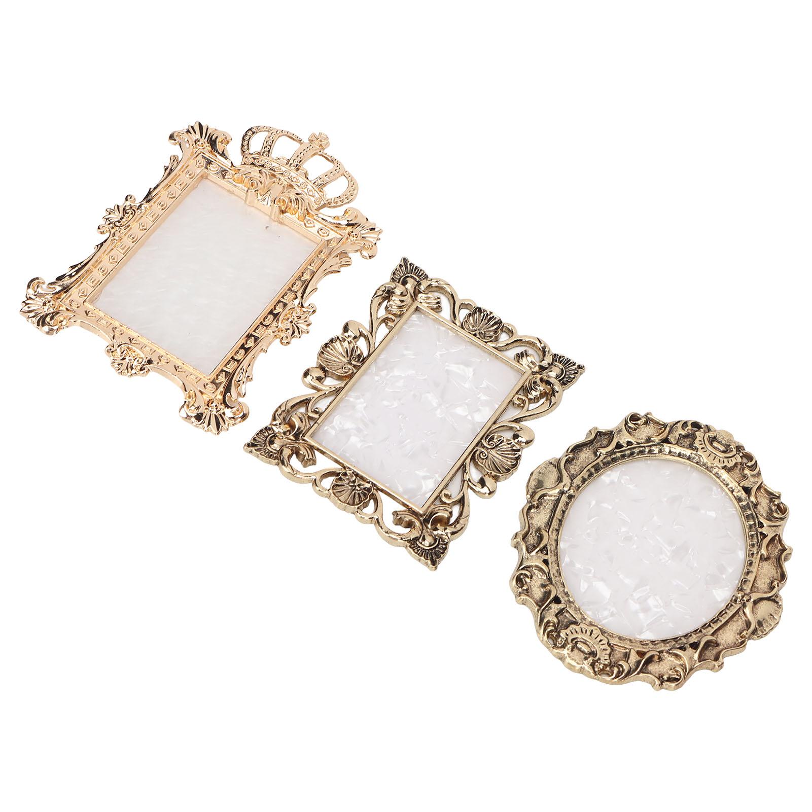 

3pcs Nail Resin Palette Multi Functional Display Mixing Nail Coloring Palette for Makeup Gold