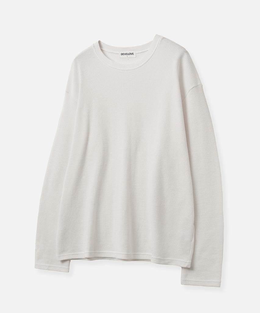 Dibellobeu Basic Waffle Long Sleeve_Ivory