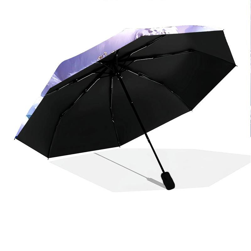 1 PC Automatic Folding Umbrella - Magical Snowy Owl Pattern, Portable & Foldable Design with 8 Ribs, Christmas Birthday Gifts