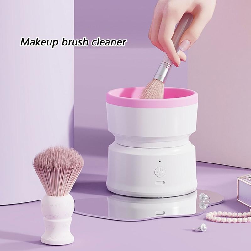 Rechargeable Cosmetic Brush Washer Portable Silicone Cup With 800mAh Battery For Efficient Quiet Cleaning