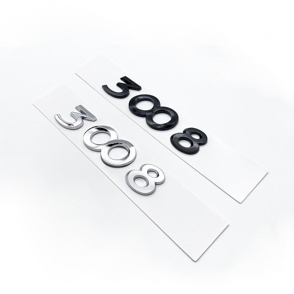 2026 Hot Car Sticker New Car Exterior Decoration Badge Stickers ABS 3D Chrome Black Letters Nameplate Emblem For Peugeot 2008 30