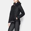 Under Armour Reactor Logo Print Waterproof Hooded Zip Cotton Jacket Women Jackets Black 1280892-001