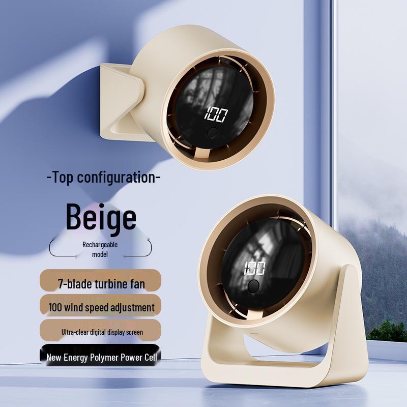 Portable Dormitory Clip Fan - Compact Digital Display for Desktop Circulation