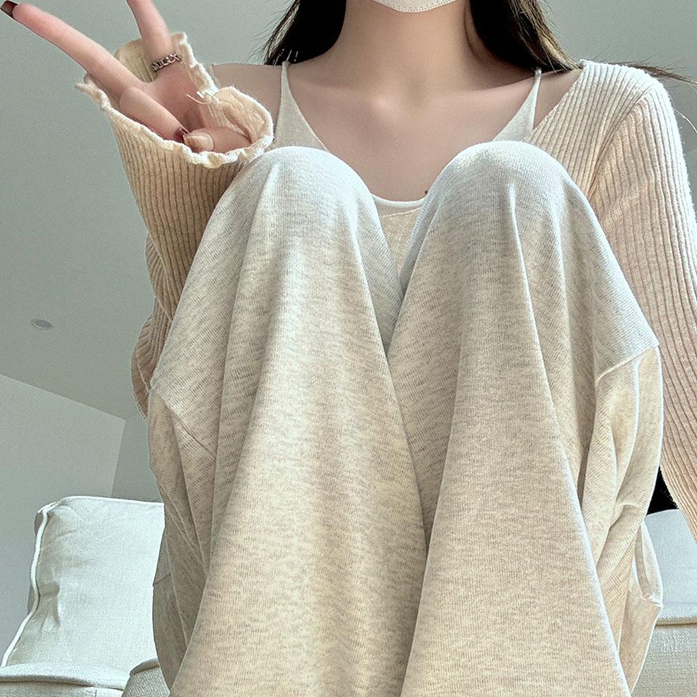 Damen Frühling Herbst Y2K Kleidung Dicker Strick Hohe Taille Baggy Casual Hosen Hosen Für Frauen Jogginghose