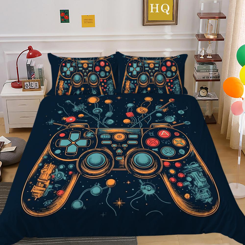 Capa de Edredom Estilo Jogo para Meninos Colchas para Casa Conjunto de Roupa de Cama Tamanho Queen Capa de Roupa de Cama da Moda Ternos de Roupa de Cama para Adolescentes
