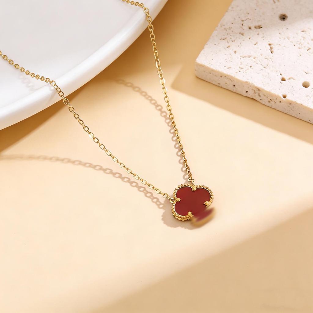 15MM Four-Leaf Clover Clavicle Necklace - Colorfast, Lightweight, Versatile Women's Luxury Ornament