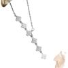 Elegant Luxurious Tassel Four-Leaf Clover Diamond Necklace for Women - Sparkling Flower Collarbone Chain