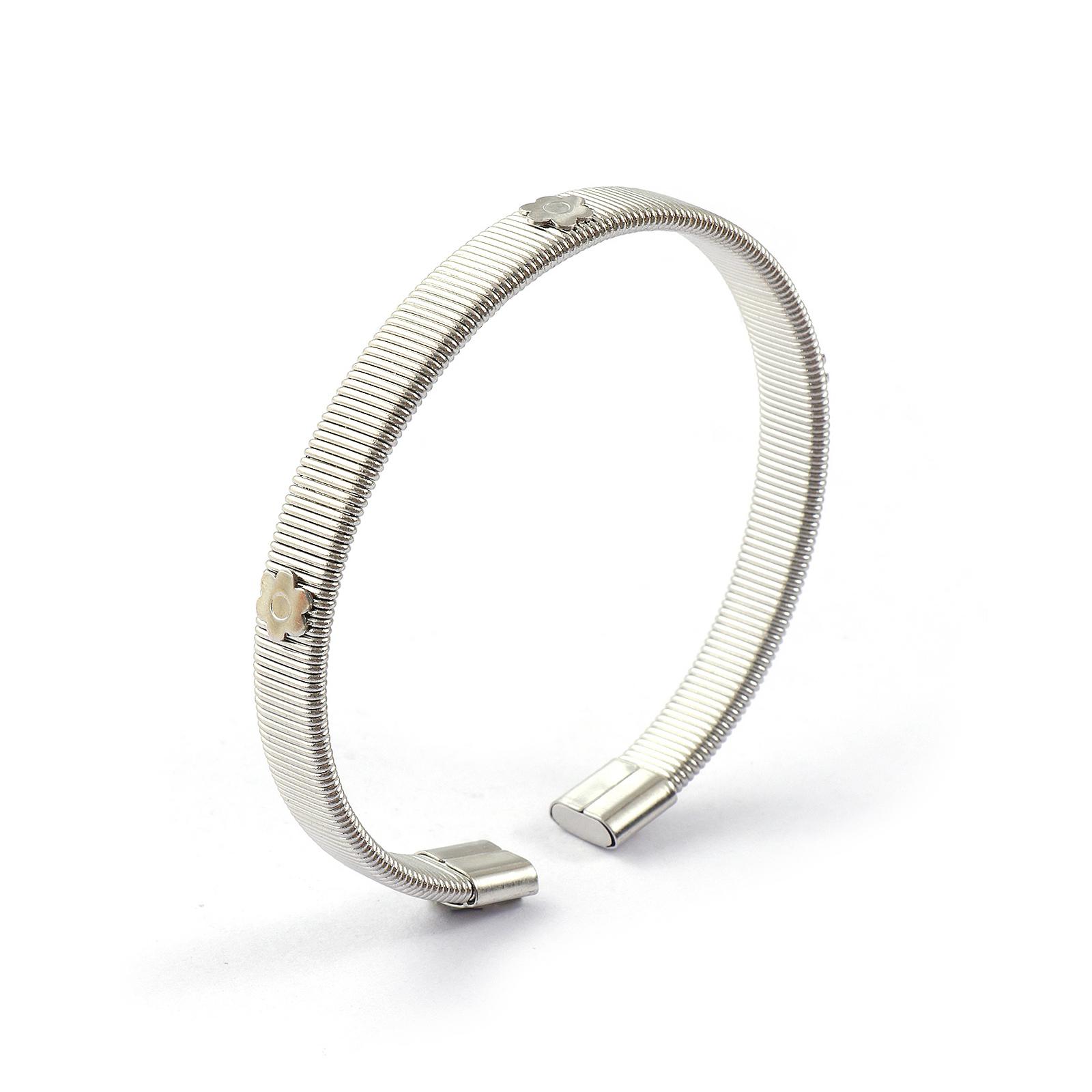 

1 Piece Minimalist 304 Stainless Steel Stripe Open Cuff Bangles Bracelets For Women Men Exquisite Gift 19cm(7.5 ) long