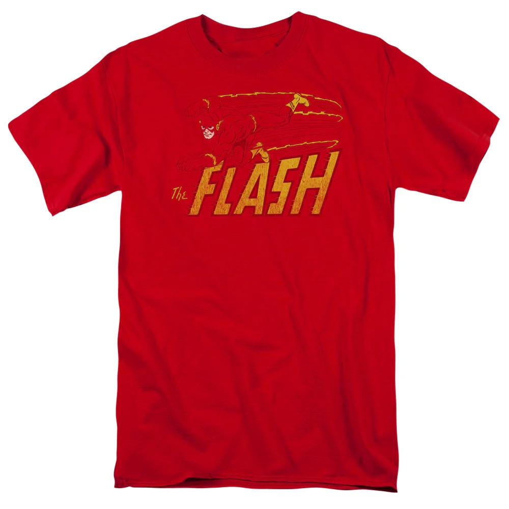 Мужская футболка Dc Flash Flash Speed с потертостями Красная Официально лицензированная 4XL