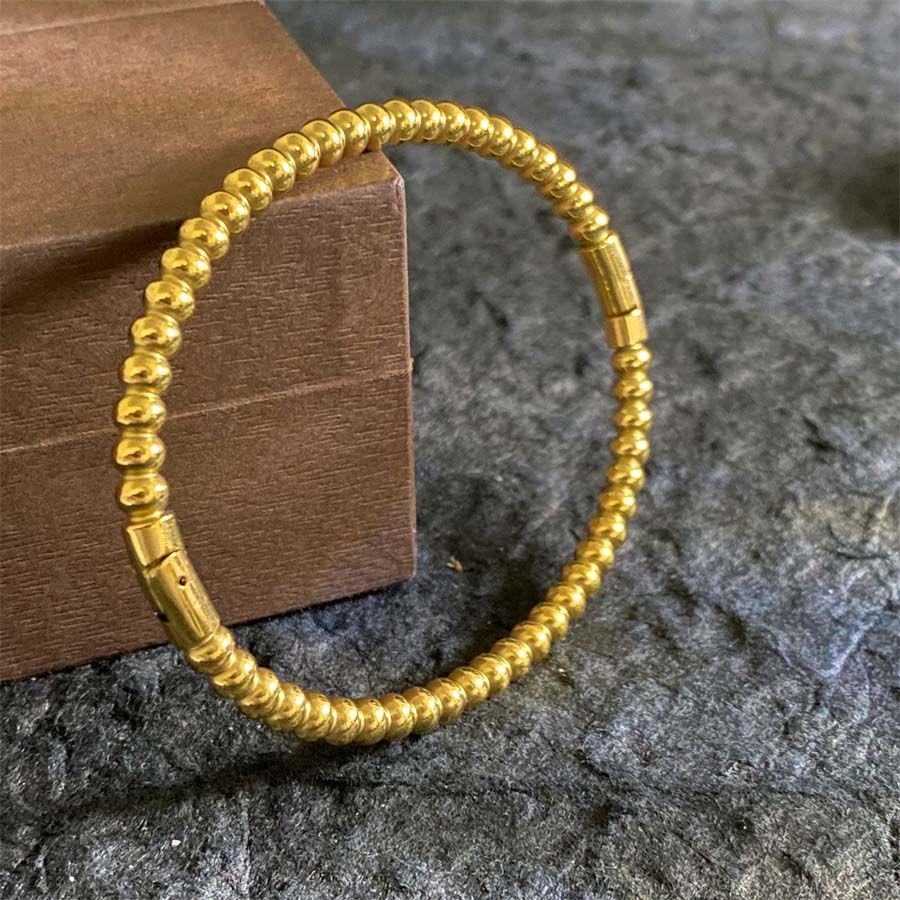 18K Gold-Plated Titanium Steel Bracelet: European & American Style, Fashionable & Versatile