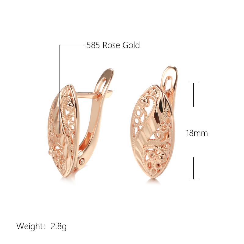 Ins Cold Style Rose Gold Heart-Shaped Hollow Earrings for Women
