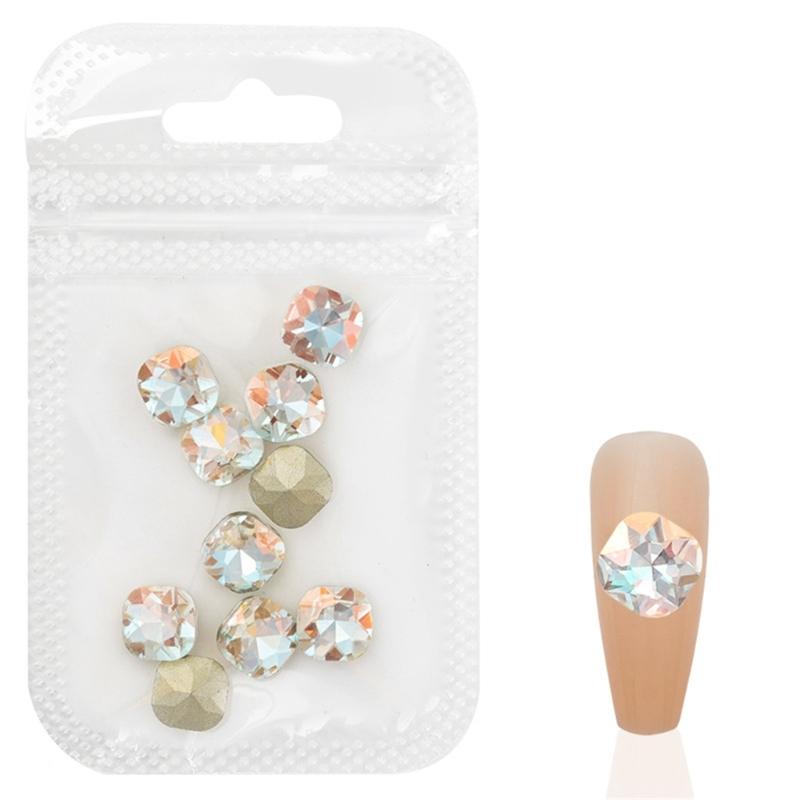 10pcs 3D Nail Charms Pointed Bottom Nail Rhinestones for Nail Decoration Nails Art Projects Embellishments Crafts
