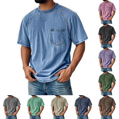 Men's  Leisure  Trend  Round Neck  Print  T- Shirt  Short  Sleeves