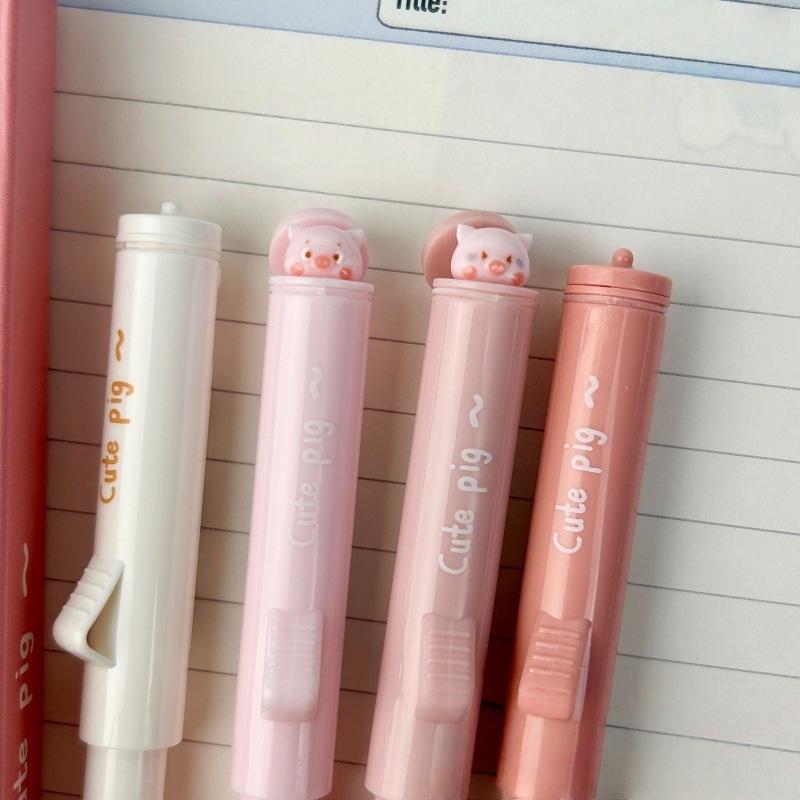 New 3Pcs Kawaii Cat Decompression Pens 0.5mm Black Quick-Dry Ballpoint Pen School Office Stationery Gift For Cat Lovers