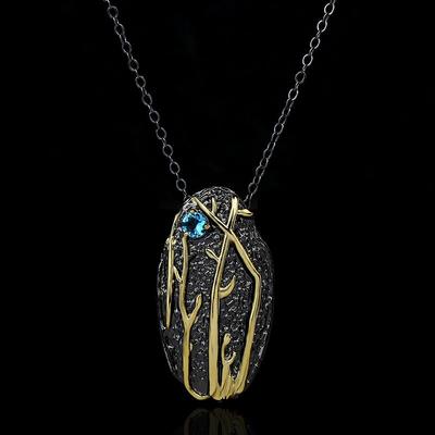 Collana da donna esagerata e squisita per collana Collana con ciondolo a forma di conchiglia bicolore Gioielli creativi da donna in oro nero