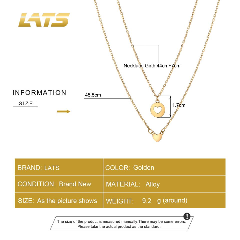 Multilayer Peach Heart Pendant Necklace for Women Hollow Clavicle Chain Valentine's Day Necklaces Girl's Fashion Jewelry