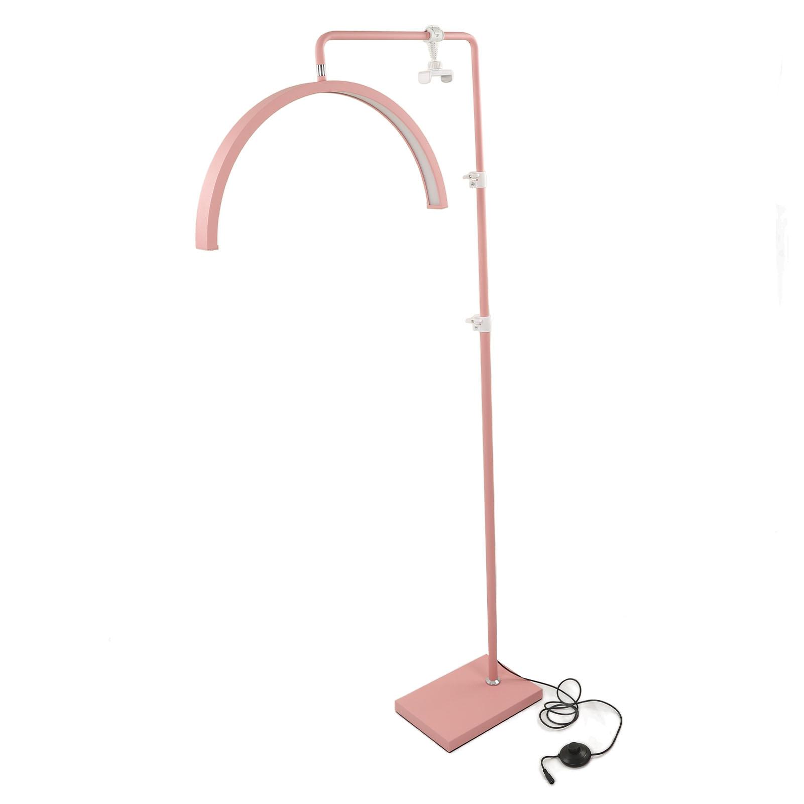 

22-дюймовый 40 Вт светодиодный напольный светильник Beauty LED 2700 до 5600 К розовая лампа в форме полумесяца для татуажа бровей и нейл-арта EU Plug