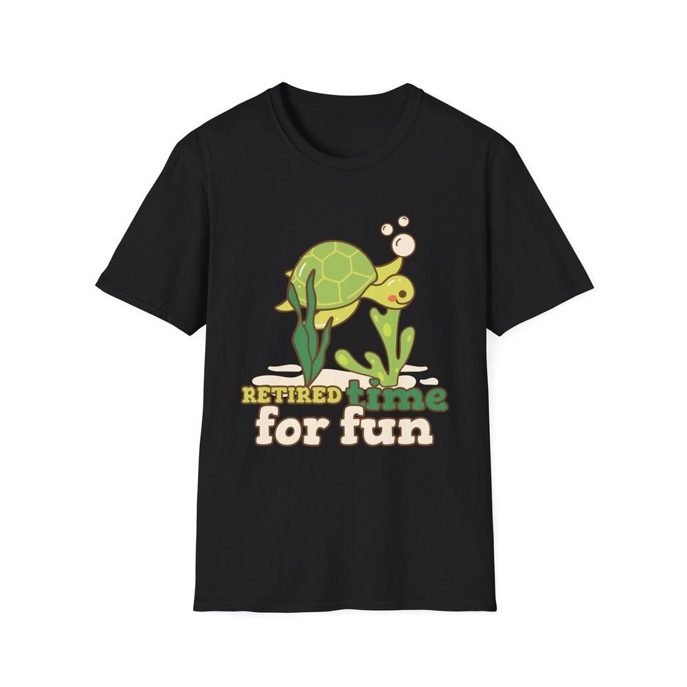 Retired Turtle T-Shirt, Retirement Tee, Funny Animal Shirt, Slow Life Top, S