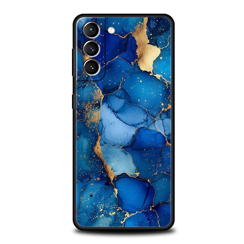 Marble Phone Case For Samsung Galaxy S26 Ultra S25 Plus S24 FE S23 S22 5G S21 S20 Cover Black Soft