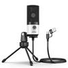 FIFINE USB Condenser Microphone for Internet Game Working from Voice Adjustable Tripod Stand Compatible with Windows and K669W PC, Calls, Streaming,