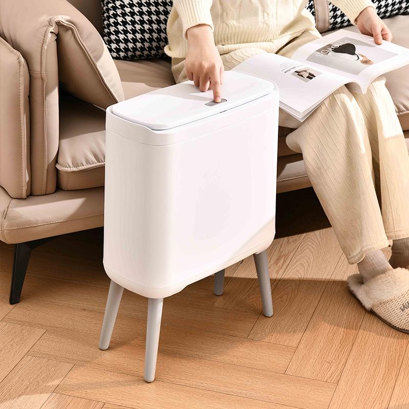 Schub-Mülleimer mit Deckel, Großes Fassungsvermögen für Wohnzimmer/Badezimmer