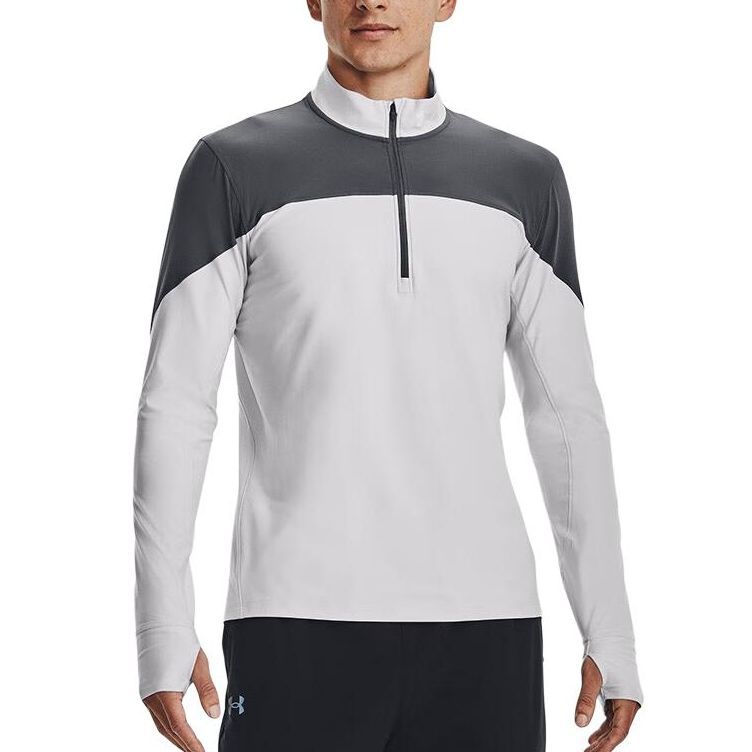 Under Armour Color Block Breathable Casual Long Sleeve T-Shirt Men tops Black White 1326595-018