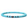New Gothic Skull Bracelet For Men 4mm Stone Braclet Natural Tiger Eyes Volcanic Rock Braslet Seed Beads Brazalete Pulsera Homme