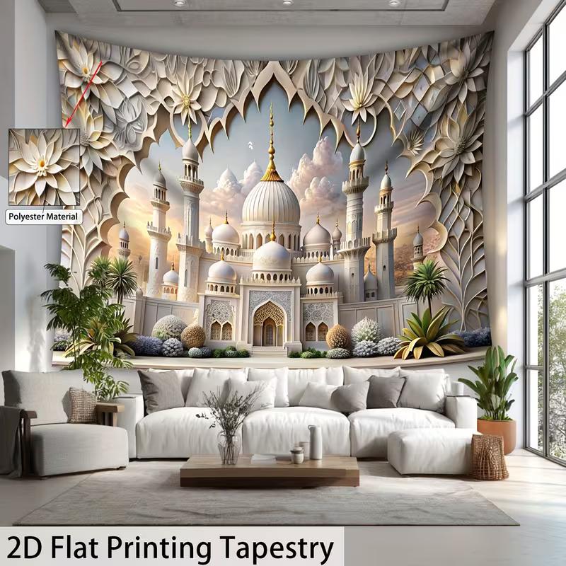 

2D HD Print Elegant Mosque Tapestry Bohemian Home Decor 47.2x31.5inch/120*80cm