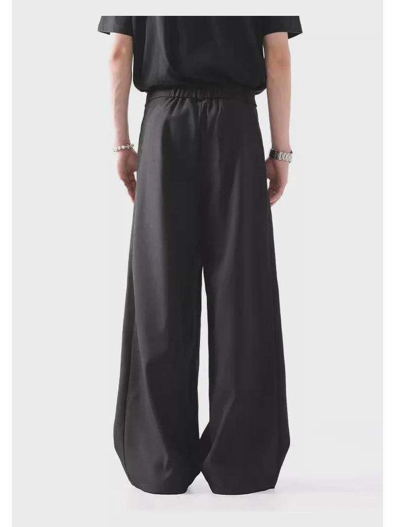 Men's Wide-Leg Black Trousers - Trendy Loose-Fit Suit Pants for Spring & Autumn