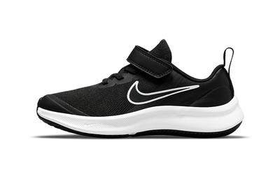 Star Runner 3 Comfortable Wear Resistant, Non Slip And Breathable Low Top Kids' Running Shoes Black White DA2777-003