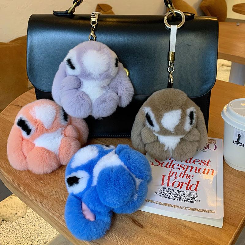 Lovely and Cute Koala Rex Rabbit Fur Cute Doll Plush Cartoon Character Car Keychain Pendant Bag Pendants